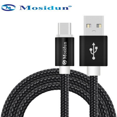 Добави още лукс USB кабели USB кабел TYPE-C MOSIDUN с текстилна оплетка за Samsung Galaxy S8 G950 / S8 Plus G955 и други черен